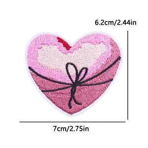 Parches Termoadhesivos Bordados al por Mayor, Parche de Cereza Pequeña y Flor Cruzada Clásica Rosa de Moda para Ropa y Sombreros - Product Image 2