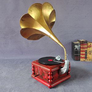 American Retro Gramophone Ornament Creative Wedding Photography Prop <strong>Old</strong> Fashioned Handmade Record Player Exquisite Souvenir - Product Image 4