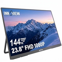 Moniteur de jeu portable 23,8 pouces FHD 1080P IPS, protection des yeux contre la lumière bleue, 144Hz HDR 100 SRGB, écran brillant pour PS5 Xbox