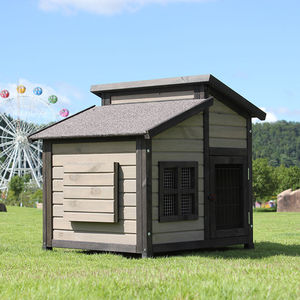 Büyük Pet kafesleri ev köpek kulübesi ahşap ev açık su geçirmez ekstra büyük katı ahşap köpek evi - Product Image 1