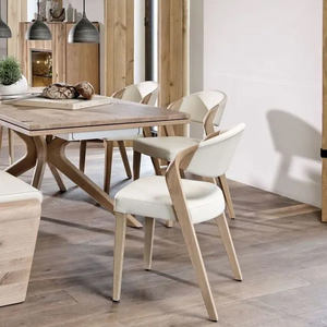 Silla de comedor apilable de madera maciza <span class=keywords><strong>antigua</strong></span> de hotel moderno, silla de comedor <span class=keywords><strong>tapizada</strong></span> de cuero para sala de estar, sillón de cafetería y restaurante - Product Image 2