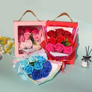 Ramo de Flores de Jabón Artificial con Forma de Rosa, en Caja de Regalo con Ventana Semiabierta, el Mejor Regalo para el Día de San Valentín o Cumpleaños de una Mejor Amiga - Product Image 2