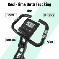 Vélo d'exercice vertical pliable et compact à volant d'inertie magnétique ultra-silencieux pour chambre à coucher, gain de place