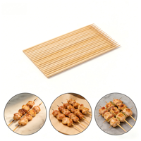 Brochettes de barbecue en bambou naturel de qualité alimentaire, pointues, biodégradables, portables, pour grillades au charbon de bois, fabriquées en Chine