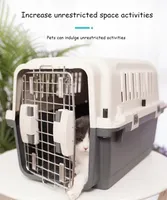 Boîte de transport en plastique pour chat, cage pour animaux de compagnie en métal, cage de voyage portable