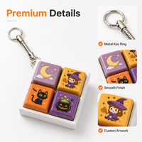 Porte-clés mécanique personnalisé à 3 touches avec logo d'entreprise imprimé, mascotte de marque, fidget clicker, nouveauté