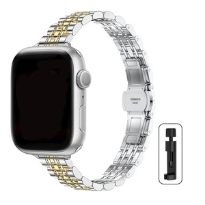 Cinturino sottile 7 perline in acciaio inox per <span class=keywords><strong>apple</strong></span> Watch cinturino in metallo - Product Image 1