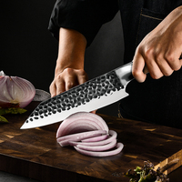 Manche en ébène de luxe 5CR15Mov en acier au carbone couteaux de cuisine kiritsuke couteau de Chef forgé à la main