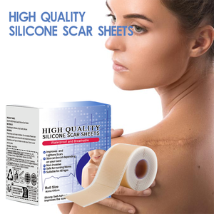 แผ่นซิลิโคนลดรอยแผลเป็นแบบพรีเมียม 4 ซม. x 150 ซม. รับผลิตแบบ OEM แบรนด์ส่วนตัว สำหรับการแพทย์ ลดรอยแผลเป็นแบบแบน รอยแผลเป็นหลังผ่าตัด รอยแผลเป็นคีลอยด์ - Product Image 2