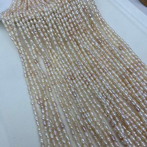 Op maat gemaakte 14 inch volle streng 3-3,5 mm rijstvormige zaadkraaltjes gekweekte zoetwaterparelstreng - Product Image 2