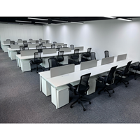 Poste de travail ergonomique en acier économique avec gestion des câbles, conception durable, usage commercial, bureau pour personnel, table de conférence