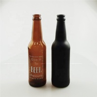 Bouteilles de bière en verre noir mat, vide, avec capuchon en couronne noire, 330ml, 1 pièce