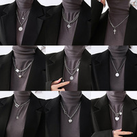 Chaîne de chandail collier double couche en acier inoxydable haut de gamme pour femme avec un luxe léger et un charme de mode intemporel