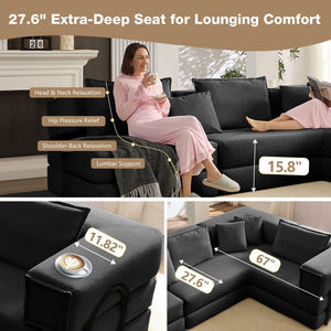 Nuevo Sofá Moderno en Forma de L de Tela 2026 con Diseño Portátil de Compresión al Vacío para Uso en Hoteles y Dormitorios, MOQ 1 Pieza - Product Image 5