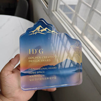 Trophée personnalisé en cristal transparent en forme de montagne iceberg, presse-papiers MH-T250