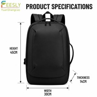Sac à dos d'affaires personnalisé avec logo, fermeture éclair, compartiment pour ordinateur étanche et antichoc, durable, pour le bureau et les voyages