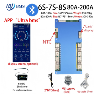 <span class=keywords><strong>BMS</strong></span> Inteligente al por Mayor 8S 24V 16S <span class=keywords><strong>48V</strong></span> 100A <span class=keywords><strong>150A</strong></span> 200A con Bluetooth para Sistemas de Almacenamiento de Energía Solar e Inversores, Pantalla LCD Opcional - Product Image 4