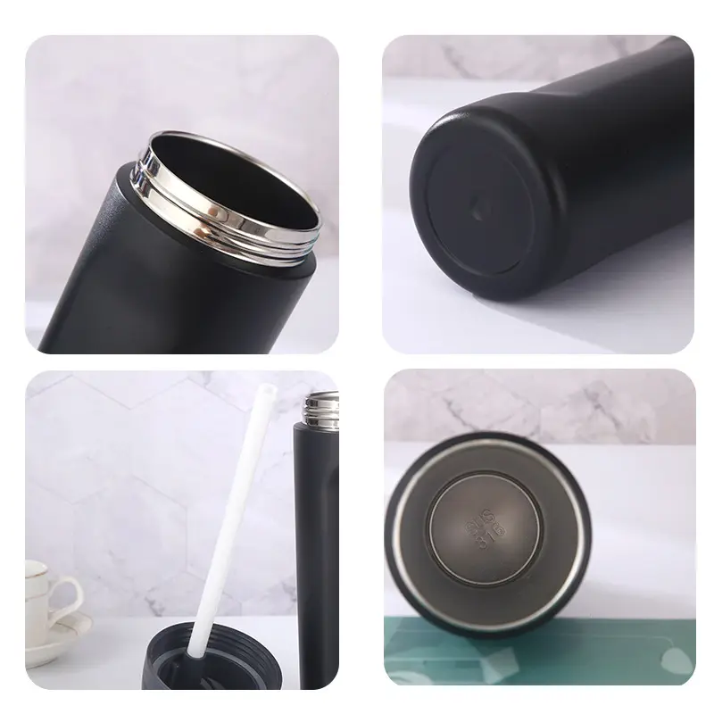 600ml chai Nước Đôi tường thép không gỉ SUS 316 chân không cách nhiệt Thermos Flask với rơm và nắp