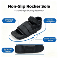Botte orthopédique médicale de haute qualité pour le soulagement du talon, avec couvercle amovible, Velcro, talon compensé en TPR et EVA, pour la récupération post-chirurgie de l'épine calcanéenne