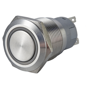 Interruptor de Botón Pulsador Momentáneo Iluminado con Anillo LED, 2NO2NC, IP67, Impermeable, 250V, 12V, 12mm, 22mm, Acero Inoxidable, 3A, para Electrodomésticos - Product Image 2