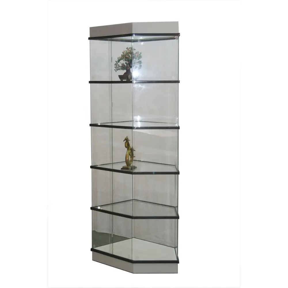 Kabinet Display Kaca Tempered Pintu Kaca Geser Desain Antik untuk Menampilkan Produk Digital