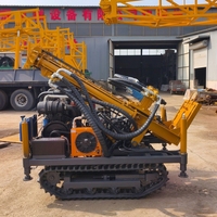 Petite foreuse hydraulique portative sur chenilles pour puits d'eau, machine de forage diesel, diamètre 140-300 mm, profondeur max. 300 m