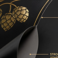 Étiquettes personnalisées pour bouteilles de bière noir mat, autocollants pour boissons avec dorure à chaud, découpés, étanches et adhésifs
