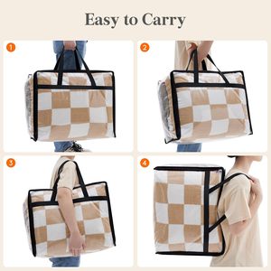 Sacs de rangement pliables transparents en vinyle plastique de 40 L pour vêtements et literie, avec fermeture éclair, pour déménagement - Product Image 4