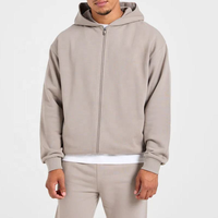 Sweat à capuche zippé surdimensionné pour homme, sans cordon de serrage, style streetwear, en polaire, directement de l'usine