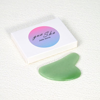 Meilleure vente Gua Sha Outil facial Aventurine verte Pierre de GuaSha pour le lifting du visage Acupression Drainage lymphatique et anti-âge