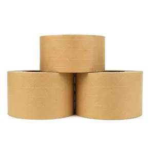 Wholesale Brown <strong>Self</strong> <strong>Adhesive</strong> Reinforced Kraft <strong>Paper</strong> Tape Rubber <strong>for</strong> Packing Waterproof Hot Melt Offer <strong>Printing</strong> Carton Sealing - Product Image 1