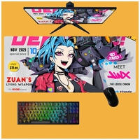 Alas Mouse Gaming JinLi Motif Kartun Laris Manis, Tahan Air, Ramah Lingkungan, Karet Alam, Kain Berdensitas Tinggi, Anti-Selip, Bentuk Persegi