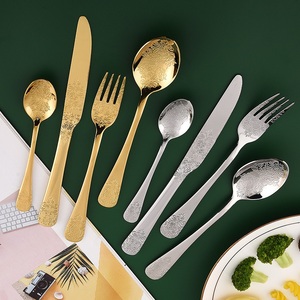 Juego de Cubiertos de Lujo de 4 Piezas al por Mayor, Juego de Cubiertos Occidentales con Patrón Dorado para Bodas - Product Image 4