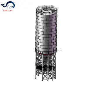 SDCAD, 120 тонный бункер для хранения порошка/Гальванизированный бункер с клапаном-бабочкой