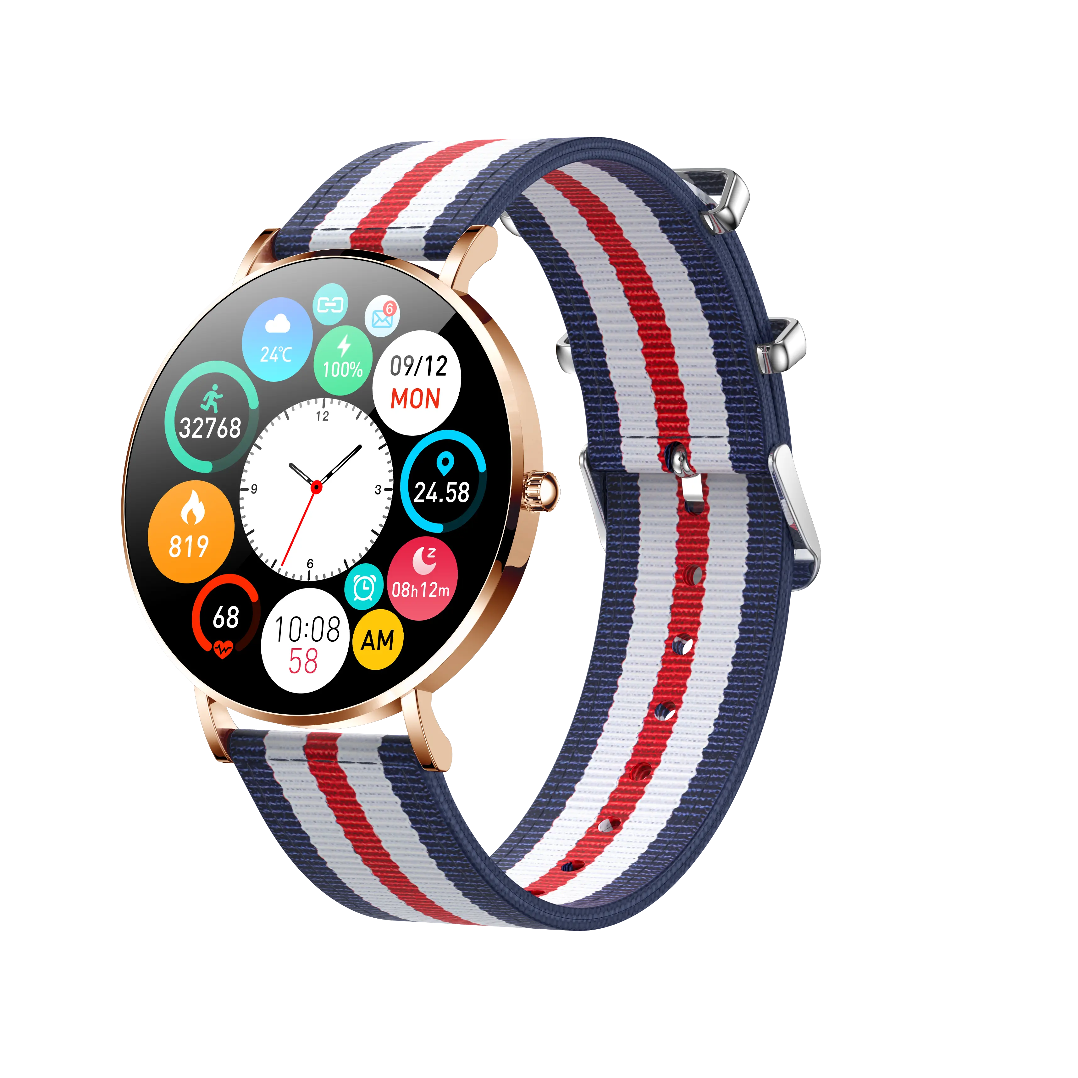 T8 ultra thin Lady AMOLED Screen smart watch Blood Oxygen sport smart band reloj inteligente Women smart watch