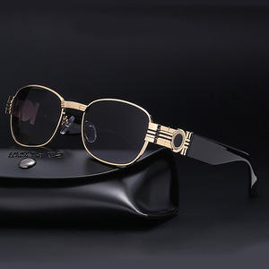 Gafas de sol Steampunk para hombre, montura negra, aleación de cobre, lentes de PC UV400, gafas de sol de clase 2, diseño moderno y a la moda - Product Image 4