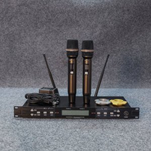 Professional Dual Channel Wireless <b>Dynamic</b> Microphone System Cardioid Handheld XLR Connector Metal Body Lithium Battery - Product Image 1