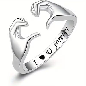 Anillos de Abrazo Ajustables, Anillo de Amor, Te Amo para Siempre, Siempre Contigo, Joyería, Anillos para Parejas, Anillo de Abrazo - Product Image 3