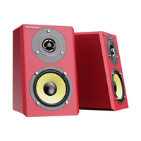 Altavoces de escritorio Hifi 10W USB Altavoz de estantería para el hogar Subwoofer Caja de altavoz de madera con control de volumen de micrófono