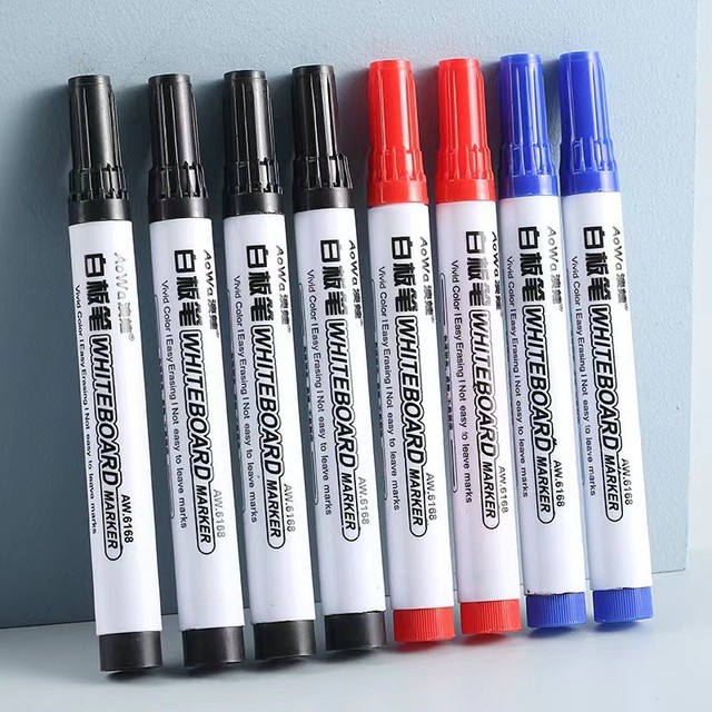 Black Red Blue Cheap Disposable Large Tip Erasable Whiteboard Marker Teacher's Black Pen for Office & School Use