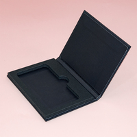 Boîte cadeau en carton noir rigide en forme de livre avec logo personnalisé pour cartes VIP