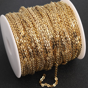 18k Gold Plated Stainless Steel Boston <b>Chain</b> <b>Cross</b> <b>Chain</b> For Necklace Making 304 Steel Jewelry Finding H1719 - Product Image 1