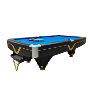 Table de <span class=keywords><strong>billard</strong></span> professionnelle en bois massif 8/9 pieds avec poches en cuir véritable, système de retour de billes, personnalisable - Product Image 1