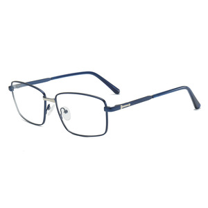 Gafas de ordenador de primera calidad para hombre, bisagra elástica rectangular antiluz azul, armazones de Metal dorado marrón, ópticos Por Mayor - Product Image 3