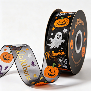 Cintas de Regalo Personalizadas para Fiestas de Halloween, Cinta Plateada Brillante para Manualidades, Accesorios para Insignias y Envoltura de Regalos - Product Image 3