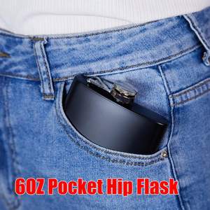 Wholesale Spray <b>Matte</b> <b>Black</b> <b>Paint</b> Travel Portable Outdoor Stainless Steel Hip Flask 1oz-18oz - Product Image 6