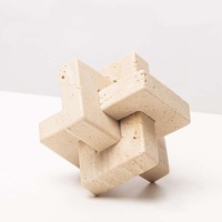 Sculpture géométrique en marbre naturel minimaliste moderne personnalisée Stonekocc 's Cube Bureau d'étude à domicile Décoration de serrure Luban