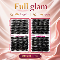 Extensions de cils en fibre synthétique faites à la main D Curl Faux cils style naturel 30D 40D 50D 60D 80D 100D Mix Full Strip pour bricolage