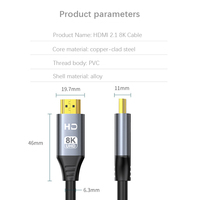 Cable HDMI a HDMI de Alta Velocidad Certificado 8k 60hz 48gbps Uhd HDMI V2.1 4k 120hz Chapado en Oro para Monitor de Cine en Casa y Computadora