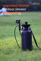 Douche de camping à pression manuelle 8L imprimée en gros, en plastique durable, pour le lavage des animaux domestiques et les activités de plein air